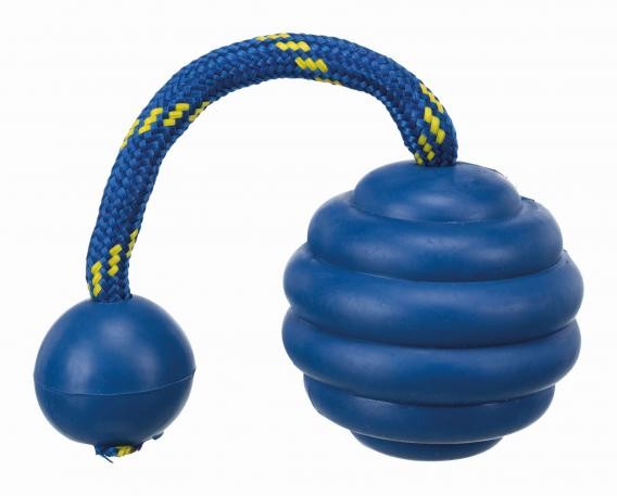 Мяч Trixie Sporting ребристый, 7 см, на веревке